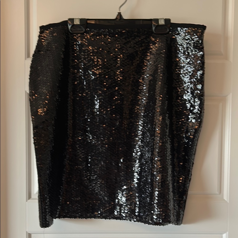 Black Silk & Sequin Mini Skirt